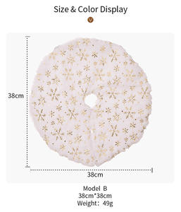 Mini jupe d'arbre de Noël jupe d'arbre de pin Miniature de neige artificielle jupe d'arbre de fourrure de Sequin d'étoile de peluche pour des décorations de table - Product Image 5