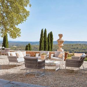 Ensemble de canapé moderne en <span class=keywords><strong>rotin</strong></span> et alliage d'aluminium pour l'extérieur, <span class=keywords><strong>chaise</strong></span> de table pour balcon en plein air, imperméable et solaire, pour les loisirs dans la cour - Product Image 1