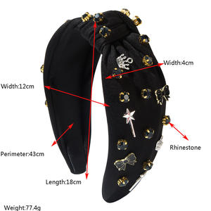 Serre-tête en tissu noué à bord large et tendance pour femme, accessoires créatifs pour chapeau couronne à nœud, accessoires décoratifs pour cheveux - Product Image 3