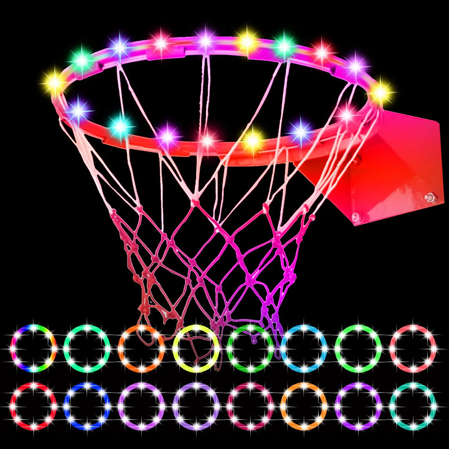 Factory Solar Led Strip Light 5ft for mini Basketball Rim Outdoor Solar Light The Dark Basketball Net LED Basketball Hoop Light