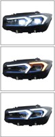 Conjunto de Faros Delanteros X5 2007-2013, Modelo E70, Actualización con Lentes de Proyector LED, Luces de Circulación Diurna con Borde Azul, Señales de Giro, 55W de Alta Potencia