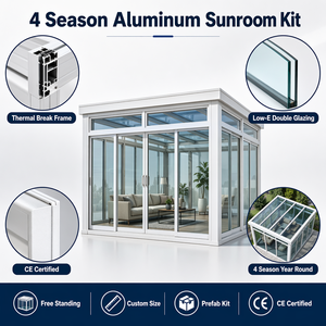 Kit de véranda en aluminium <span class=keywords><strong>4</strong></span> <span class=keywords><strong>saisons</strong></span>, maison en verre autoportante, serre, verre trempé, <span class=keywords><strong>solarium</strong></span> préfabriqué, enclos de patio extérieur - Product Image 1