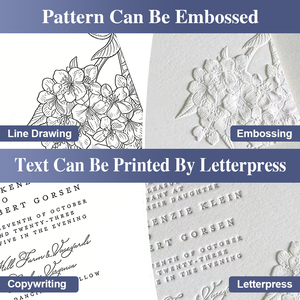 Inviti di Nozze di Lusso Eleganti con Design Personalizzato e Colore, Carta Artistica in Velluto Tagliata al Laser, Stampa a Caldo - Product Image 2