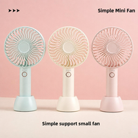 Mini ventilateur portable à main, 4 vitesses, puissant et silencieux, rechargeable par USB, pour voiture, maison et extérieur, emballage en boîte