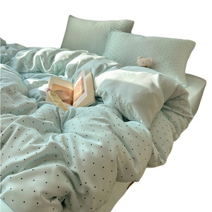 Ice Silk <b>Bedding</b> Set 4 Piece Summer Cooling Duvet Cover Set Fitted Sheet Pillowcases Breathable Moisture Wicking Skin Friendly - Product Image 5