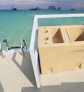 Kinocean Premium 15ft peschereccio con palangari in alluminio leggero pontone barca per spigole alimentate a Diesel lago e fiume - Product Image 4