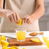 Beukenhout Handmatige Citroenknijper Handmatige Groente-En Fruitruimer Met Roestvrijstalen Messen Voor Citrusvruchten