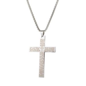 Collana Lunga con Ciondolo a Croce e Perline, Stile Unisex Neutro, Gioielli Sportivi all'Ingrosso - Product Image 6