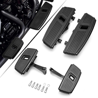 Kit de repose-pieds pour passager style Kahuna pour Harley Touring 1980-2023 FLHX FLTR FLHR, ensemble de repose-pieds noir chromé