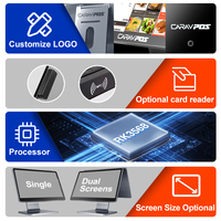 Terminal de point de vente tout-en-un direct usine, 15,6 pouces, en alliage d'aluminium, sans ventilateur, système POS Windows 11 Android 14, service OEM ODM