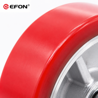 Roue pivotante fixe EFON EF8300 de 4 pouces avec frein, pneu en caoutchouc massif, construction en fer et nylon
