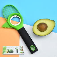 Goede Grip Handvat Groen Multi Functionele Kiwi Mes Hand Vorm 3 In 1 Plastic Avocado Slicer Cutter