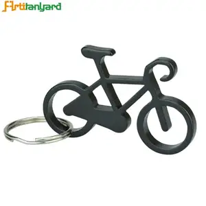 Llavero de aluminio con forma de bicicleta personalizado del fabricante, llavero con logotipo impreso con láser, llavero abrebotellas de Metal personalizado - Product Image 2