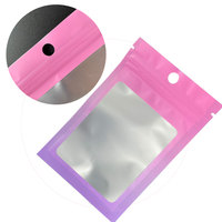 Kantong Plastik Zipper Transparan dengan Lubang Gantungan, Kemasan Resealable untuk Kabel Data USB, Earphone, dan Aksesoris Elektronik