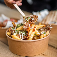 Bols jetables avec couvercles, bol en papier kraft personnalisé pour salade