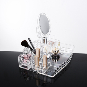 GREENSIDE <span class=keywords><strong>Contenitore</strong></span> Multifunzionale Ecologico Rettangolare con Texture a Diamante, Trasparente, per <span class=keywords><strong>Gioielli</strong></span> e Trucchi, con <span class=keywords><strong>Specchio</strong></span>, Nuovo Stile - Product Image 3