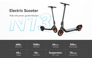 Trottinette électrique pliable à 2 roues, 48V, 600W, 10 pouces, avec batterie de 10.4 Ah et application multifonctions, avec lumières LED colorées - Product Image 4