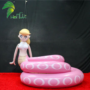 OC พีวีซีเป่าลมรูปงูสีชมพูแบบเป่าลมรูปสัตว์การ์ตูนหางเป็นลอนของงู - Product Image 4