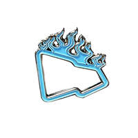 Nouvelle broche de chapeau personnalisée en émail avec cadre flamme et attache en caoutchouc