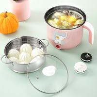 Mini-cocotte électrique multifonctionnelle en acier inoxydable, capacité 2L, prise EU/US, portable, pour dortoir et usage domestique