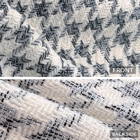 Tissu satiné noir et blanc, fil peigné teint en chaîne, laine mélangée pour costume, veste, sacs pour filles