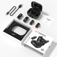 Microphone sans fil double mini-cravate S50 pour vidéo et vlog avec son clair et récepteur Type C pour streaming YouTube