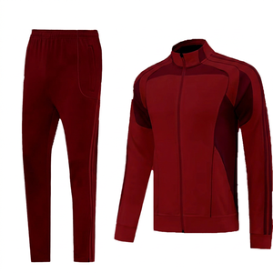 Ensemble de survêtement unisexe en polaire bleu azur, vêtements de sport personnalisés, séchage rapide, respirant, veste à col montant zippée et pantalon de survêtement, vente en gros - Product Image 2