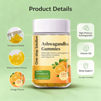 Complément alimentaire en bonbons gélifiés à l'ashwagandha, végan, marque privée, pour adultes - Emballage personnalisable, croissance musculaire, digestion