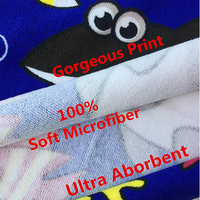 Poncho de plage à capuche en microfibre coupe-vent de haute qualité pour enfants