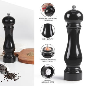 Molinillo <span class=keywords><strong>de</strong></span> Pimienta y Sal <span class=keywords><strong>de</strong></span> Mar Negro para Cocina, con Mecanismo <span class=keywords><strong>de</strong></span> Molienda Acrílico y Núcleo <span class=keywords><strong>de</strong></span> Cerámica Ajustable - Product Image 2