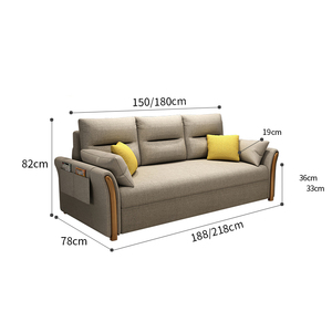 Sillón Cama Convertible con Tapicería de Lino Suave y Respaldo Ajustable para <span class=keywords><strong>el</strong></span> Hogar - Product Image 6
