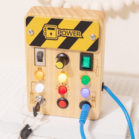 Juguete Educativo de Madera para Niños, Tablero de Actividades LED, Simulación de Circuitos, Interruptores, Desmontaje y Montaje