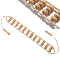 Rouleau massant en bois naturel, ceinture massante pour le dos, thérapie, anticellulite, 1 pièce, 36 boules