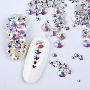 1440pcs AB/Clear Super Glitter Rhinestone Ss3-ss16 Flat-Back Non HotFix 3D Glass Nail Art DIY Round Crystal Manicure Diamond