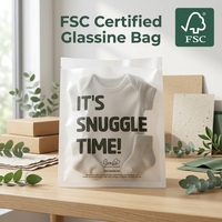 Sacs en papier glassine imprimés avec logo personnalisé, emballage écologique pour vêtements, neutres en carbone, pochettes translucides pour vêtements, certifiés FSC