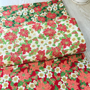 Cetak Digital Foil kustom mewah 100% kain katun anyaman kain cetak botani lembut untuk pakaian dan tekstil rumah - Product Image 2