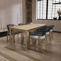 Meubles de salle à manger de jardin modernes et luxueux Ensemble de salle à manger extensible pour l'extérieur table et chaises à cadre en aluminium nouveau design pour patio