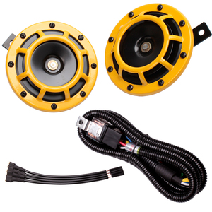 F-FARBIN Klaxons 12V electriques de Voiture en Metal Calandre Haute et Basse Tonalite Kit Klaxons Relais avec Faisceau de Cable - Product Image 5