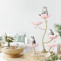 Luxueux grand grand arbre à chat tour escalade fleur hamac arbre à chat avec des poteaux en peluche et en sisal de qualité supérieure meubles pour chat