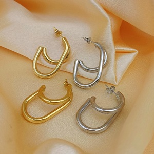 Daihe Pháp Đơn Giản <span class=keywords><strong>C</strong></span> Hình Dạng Thép Không Gỉ Bông Tai Mạ Vàng Đồ Trang Sứ<span class=keywords><strong>c</strong></span> Thời Trang Cho Mặ<span class=keywords><strong>c</strong></span> Hàng Ngày - Product Image 1