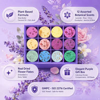 Tablettes de douche botaniques naturelles en gros, 12 pièces de 25g, senteurs assorties, boîte cadeau aromatique relaxante, OEM ODM Marque Privée