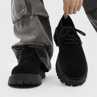 Nouvelles Bottes Derby Homme Printemps 2026 – Chaussures de Travail Vintage à Semelle Épaisse en Daim Respirant