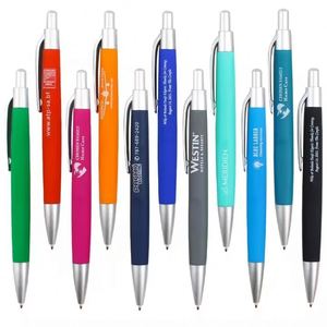 Cadeau promotionnel personnalisé, stylo à bille rechargeable en plastique recouvert de caoutchouc, 1,0 mm, avec logo personnalisé - Product Image 2