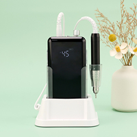 Nouvelle perceuse à ongles sans fil portable en acier inoxydable, étanche, 45000 tr/min, 85W, avec écran complet et chargeur sans fil