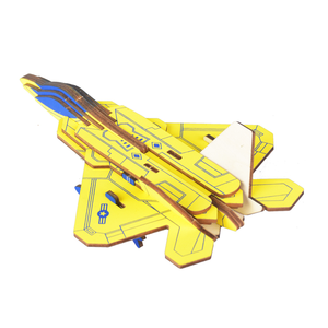 Mainan edukasi dini pabrikan mainan kayu kreatif 3D kustom hadiah untuk anak-anak mainan puzzle pesawat kayu 3D - Product Image 4