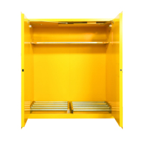Armoire de sécurité pour liquides inflammables jaunes SAI-U SC2110Y, homologuée FM CE, avec roulettes pour fûts, pour laboratoire et industrie