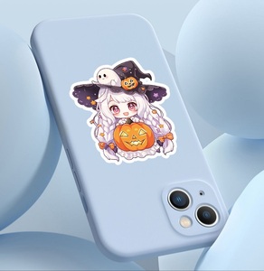 Pegatina de dibujos animados impermeable con grafiti de Halloween para equipaje, teléfono móvil, taza de agua, decoraciones creativas para cuadernos y diarios. - Product Image 6