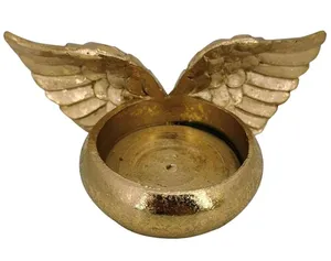 树脂金色天使翅膀茶灯烛台烟灰缸多功能雕像