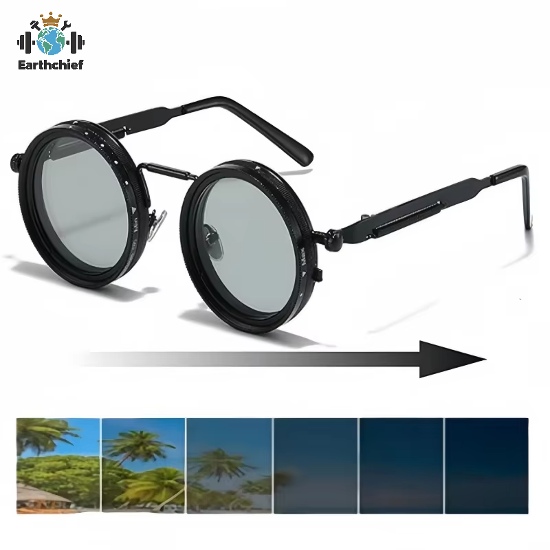 Round Polarized Sunglasses With Built-in