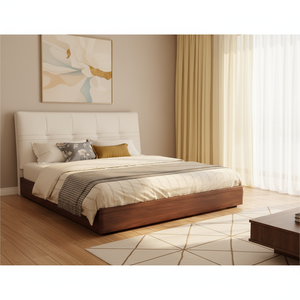 <span class=keywords><strong>Letto</strong></span> a Parete Moderno Minimalista in <span class=keywords><strong>Legno</strong></span> Massello con Imbottitura Morbida in Vera Pelle, Design Salvaspazio con Piattaforma a Bordo - Product Image 4
